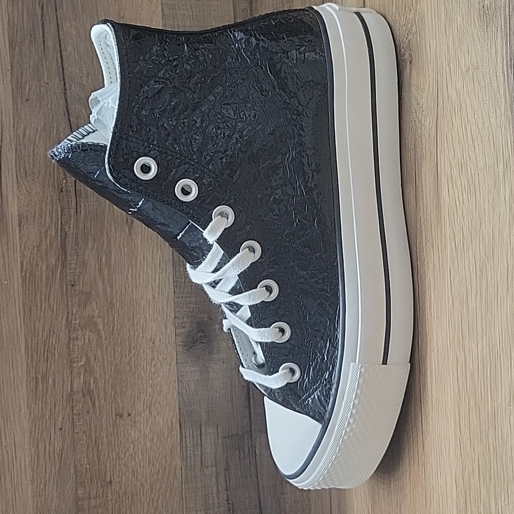 Converse Black and White High-Top Sneakers - Picture 6 of 14